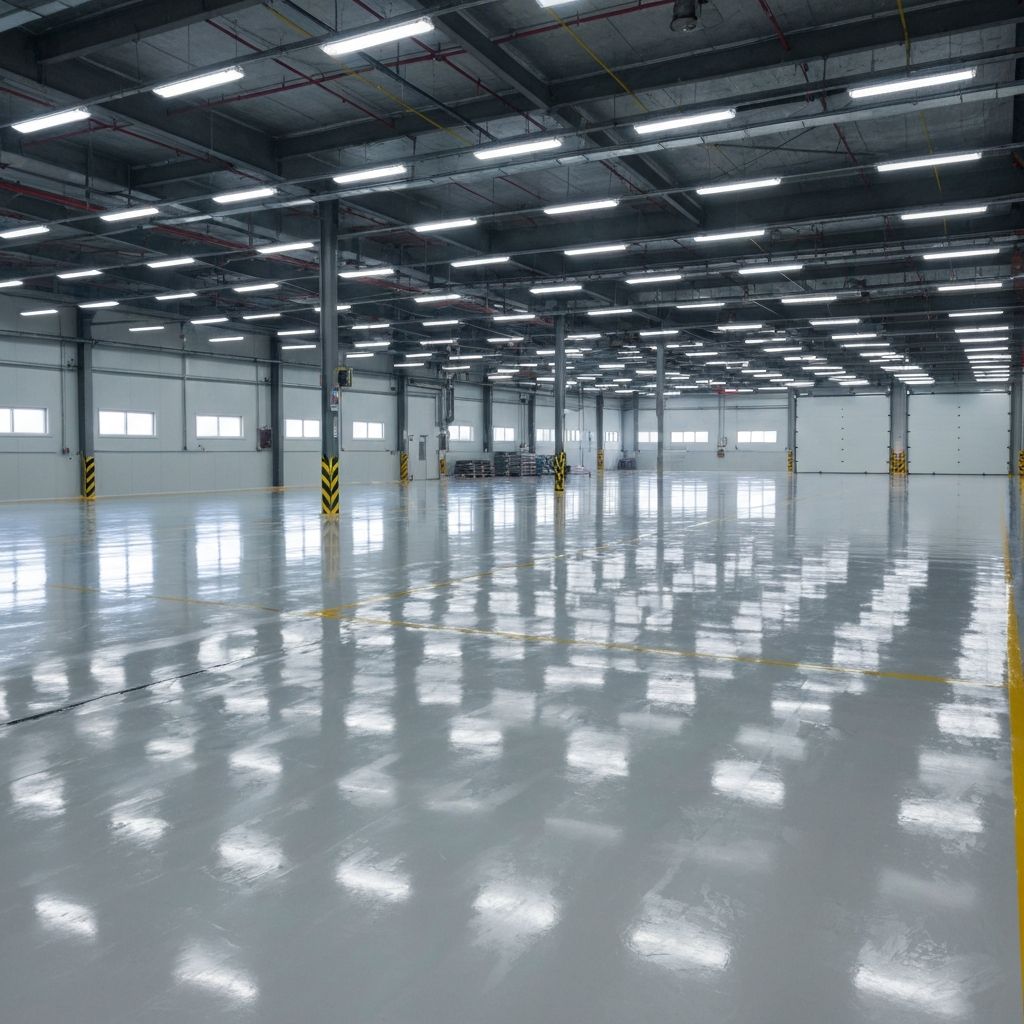 공장 바닥 청소 완료